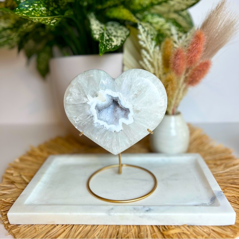Druzy Agate Crystal with Stand